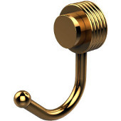  Venus Collection Robe Hook with Groovy Accents, Unlacquered Brass