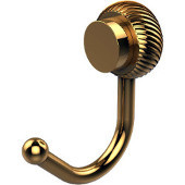  Venus Collection Robe Hook with Twisted Accents, Polished Brass