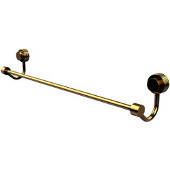  Venus Collection 18 Inch Towel Bar with Groovy Accent, Polished Brass