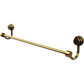  Venus Collection 18 Inch Towel Bar with Twist Accent, Unlacquered Brass