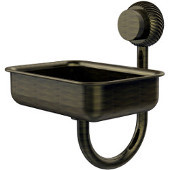  Venus Collection Wall Mounted Soap Dish with Twisted Accents, Antique Brass