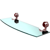  Venus Collection 18 Inch Glass Shelf with Dotted Accents, Polished Chrome