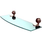  Venus Collection 18 Inch Glass Shelf with Dotted Accents, Polished Nickel