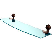  Venus Collection 24 Inch Glass Shelf with Dotted Accents, Brushed Bronze