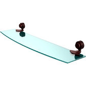  Venus Collection 24 Inch Glass Shelf with Dotted Accents, Antique Copper