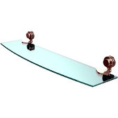  Venus Collection 24 Inch Glass Shelf with Dotted Accents, Polished Nickel