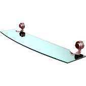  Venus Collection 24 Inch Glass Shelf with Dotted Accents, Satin Chrome
