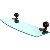  Venus Collection 18 Inch Glass Shelf with Groovy Accents, Venetian Bronze
