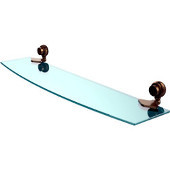  Venus Collection 24 Inch Glass Shelf with Twist Accents, Brushed Bronze