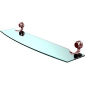  Venus Collection 24 Inch Glass Shelf with Twist Accents, Polished Chrome