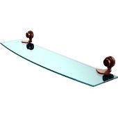  Venus Collection 24 Inch Glass Shelf with Twist Accents, Antique Pewter