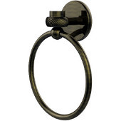  Satellite Orbit One Collection Towel Ring with Twist Accent, Antique Brass