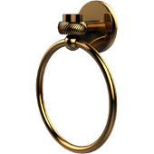  Satellite Orbit One Collection Towel Ring with Twist Accent, Unlacquered Brass