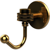  Satellite Orbit One Robe Hook with Dotted Accents, Polished Brass