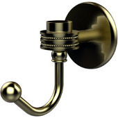 Satellite Orbit One Robe Hook with Dotted Accents, Satin Brass