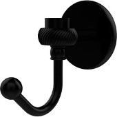  Satellite Orbit One Robe Hook with Twisted Accents, Matte Black