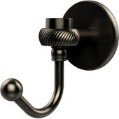  Satellite Orbit One Robe Hook with Twisted Accents, Antique Pewter