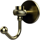  Satellite Orbit One Robe Hook with Twisted Accents, Satin Brass