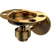  Satellite Orbit One Tumbler and Toothbrush Holder with Groovy Accents, Polished Brass