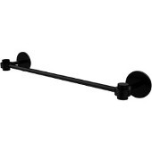  Satellite Orbit One Collection 24 Inch Towel Bar with Groovy Accents, Matte Black