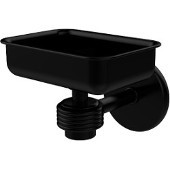  Satellite Orbit One Wall Mounted Soap Dish with Groovy Accents, Matte Black