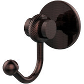  Satellite Orbit Two Collection Robe Hook with Twisted Accents, Antique Copper