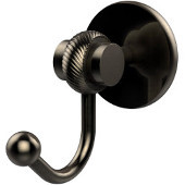  Satellite Orbit Two Collection Robe Hook with Twisted Accents, Antique Pewter