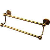  Satellite Orbit Two 26-1/2 Inch Double Towel Bar, Unlacquered Brass
