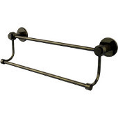  Mercury Collection 18 Inch Double Towel Bar with Groovy Accents, Antique Brass