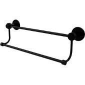 Mercury Collection 18 Inch Double Towel Bar with Groovy Accents, Matte Black