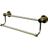  Mercury Collection 24 Inch Double Towel Bar with Groovy Accents, Satin Brass