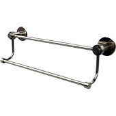  Mercury Collection 36 Inch Double Towel Bar with Groovy Accents, Polished Nickel
