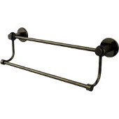  Mercury Collection 18 Inch Double Towel Bar with Twist Accents, Antique Brass