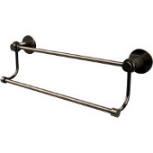  Mercury Collection 24 Inch Double Towel Bar with Twist Accents, Antique Pewter