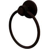  Mercury Collection Towel Ring with Groovy Accent, Antique Bronze