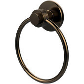  Mercury Collection Towel Ring with Groovy Accent, Brushed Bronze