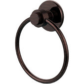  Mercury Collection Towel Ring with Groovy Accent, Antique Copper