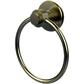 Mercury Collection Towel Ring with Groovy Accent, Satin Brass