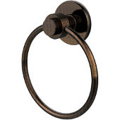  Mercury Collection Towel Ring with Groovy Accent, Venetian Bronze