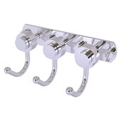  Mercury Collection 3-Position Multi Hook with Smooth Accent in Polished Chrome, 8'' W x 4'' D x 3-3/16'' H