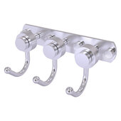  Mercury Collection 3-Position Multi Hook with Smooth Accent in Satin Chrome, 8'' W x 4'' D x 3-3/16'' H