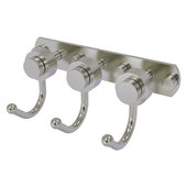  Mercury Collection 3-Position Multi Hook with Smooth Accent in Satin Nickel, 8'' W x 4'' D x 3-3/16'' H