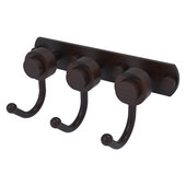  Mercury Collection 3-Position Multi Hook with Smooth Accent in Venetian Bronze, 8'' W x 4'' D x 3-3/16'' H