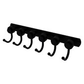  Mercury Collection 6-Position Tie and Belt Rack with Smooth Accent in Matte Black, 15-1/2'' W x 4'' D x 3-3/16'' H