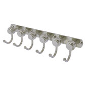  Mercury Collection 6-Position Tie and Belt Rack with Smooth Accent in Satin Nickel, 15-1/2'' W x 4'' D x 3-3/16'' H