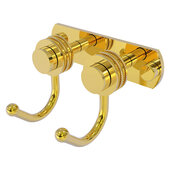  Mercury Collection 2-Position Multi Hook with Dotted Accent in Polished Brass, 5-1/2'' W x 4'' D x 3-3/16'' H