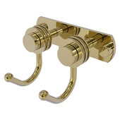  Mercury Collection 2-Position Multi Hook with Dotted Accent in Unlacquered Brass, 5-1/2'' W x 4'' D x 3-3/16'' H