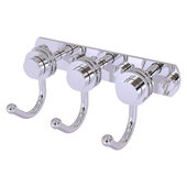  Mercury Collection 3-Position Multi Hook with Dotted Accent in Polished Chrome, 8'' W x 4'' D x 3-3/16'' H