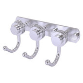  Mercury Collection 3-Position Multi Hook with Dotted Accent in Satin Chrome, 8'' W x 4'' D x 3-3/16'' H