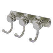  Mercury Collection 3-Position Multi Hook with Dotted Accent in Satin Nickel, 8'' W x 4'' D x 3-3/16'' H